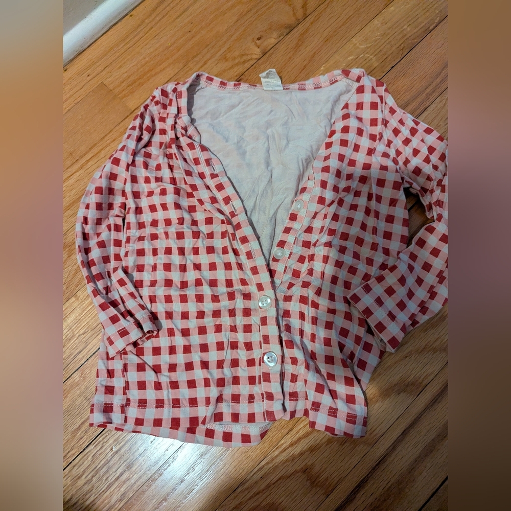 Kate Quinn Long Sleeve Cardigan Ruby Gingham